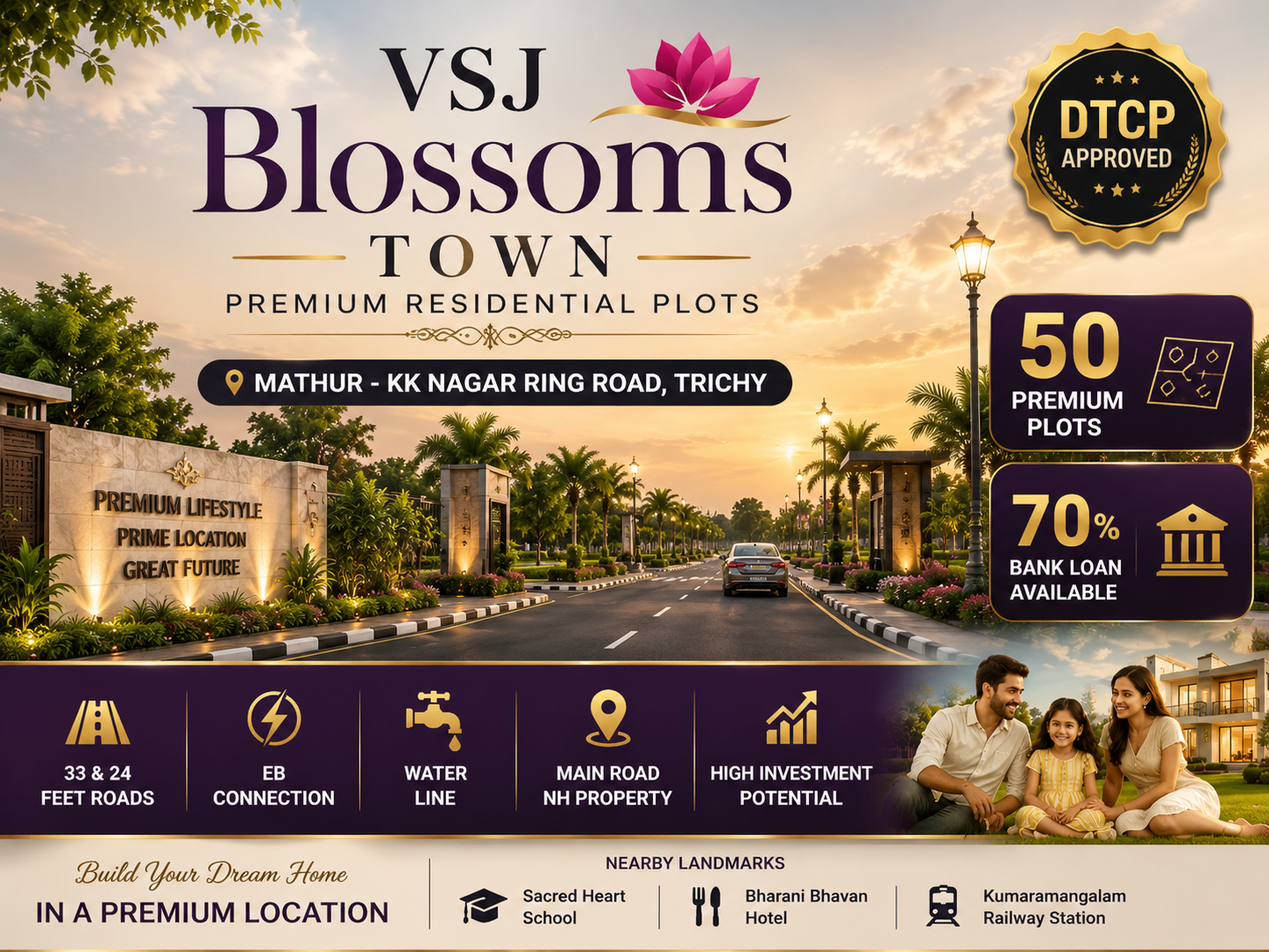 VSJ Blossoms Town DTCP & RERA Approved Residential Plots in Mathur Trichy