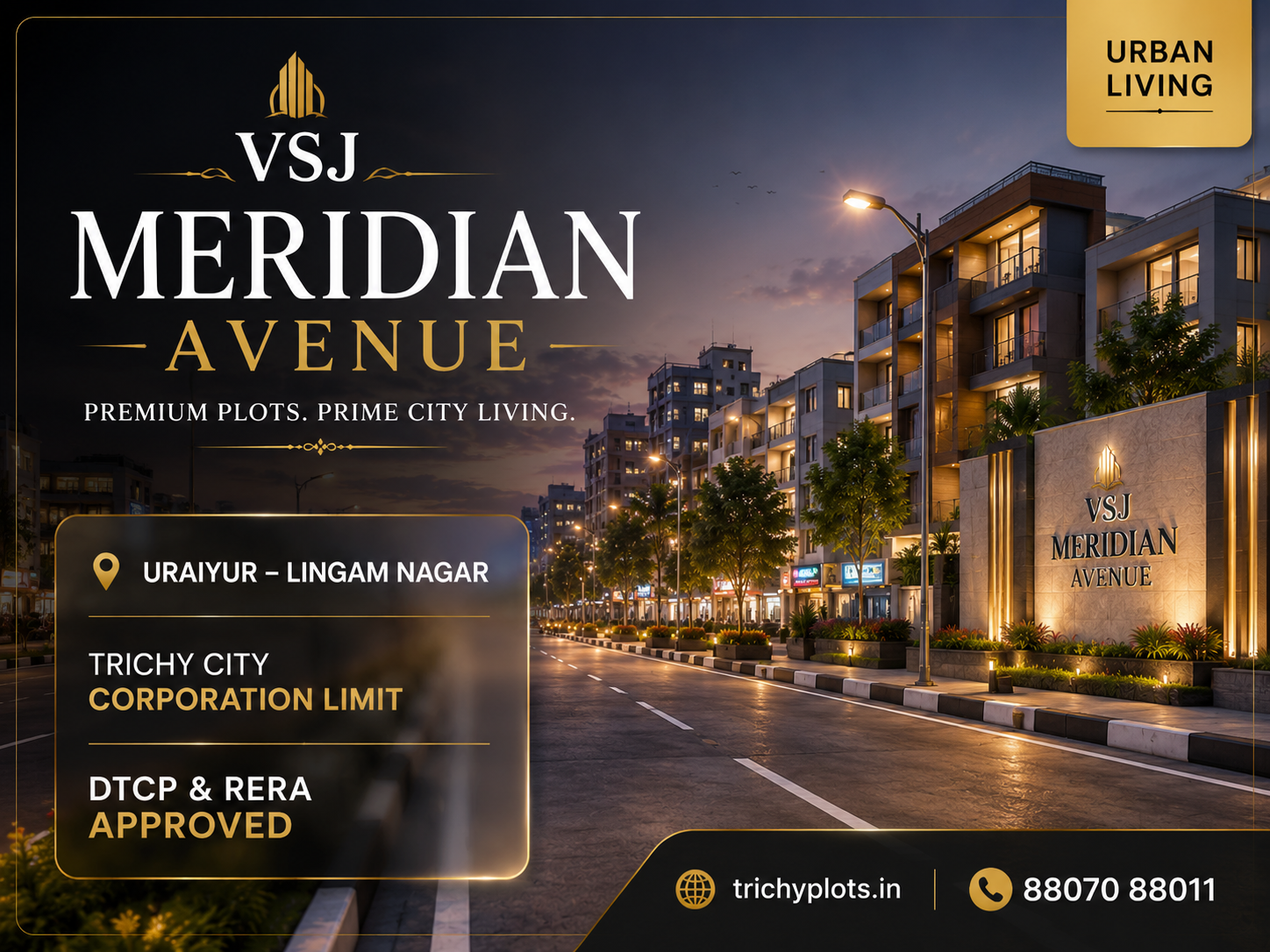 VSJ Meridian Avenue – DTCP, RERA & Corporation Approved Residential Plots in Uraiyur, Trichy | VSJ City Properties
