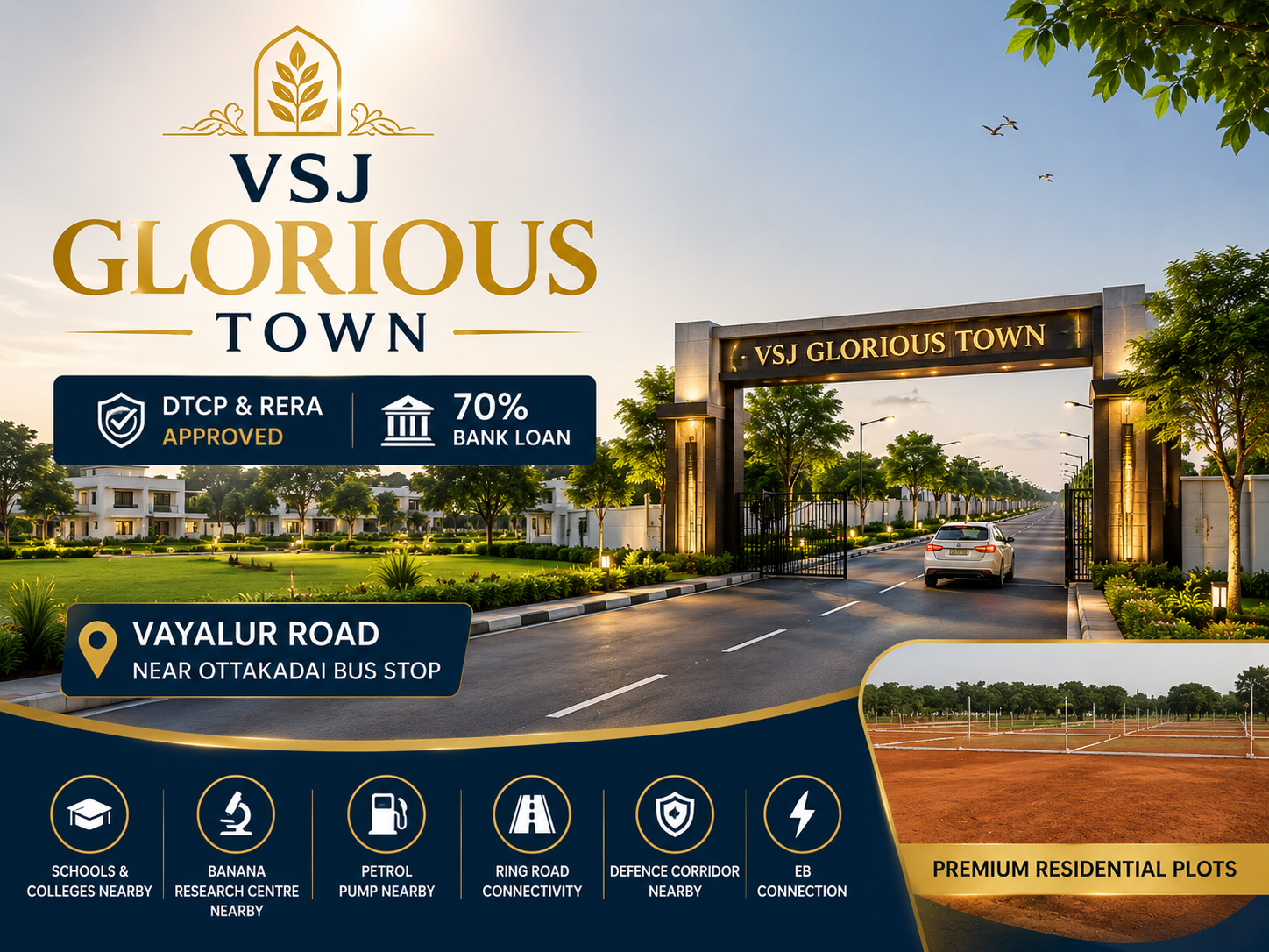 VSJ Glorious Town – DTCP & RERA Approved Residential Plots in Vayalur Road, Trichy | VSJ City Properties
