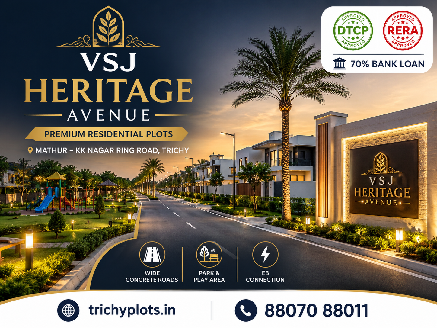 VSJ Heritage Avenue DTCP & RERA Approved Residential Plots in Mathur Trichy