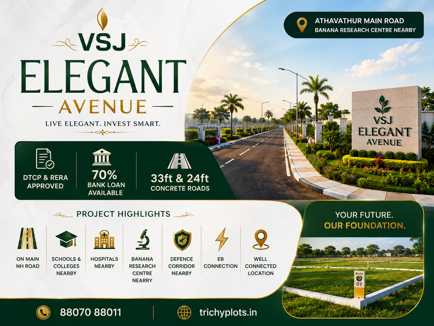 VSJ Elegant Avenue – DTCP & RERA Approved Residential Plots in Adavathur, Trichy | VSJ City Properties gallery