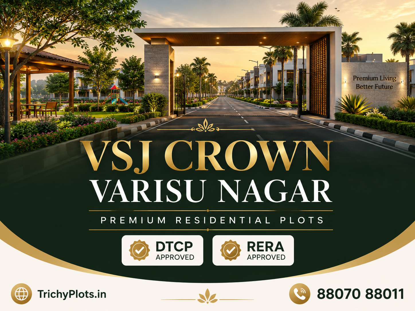 VSJ Crown Varisu Nagar | DTCP & RERA Approved Plots on Trichy Airport – Pudukottai NH | VSJ City Properties gallery